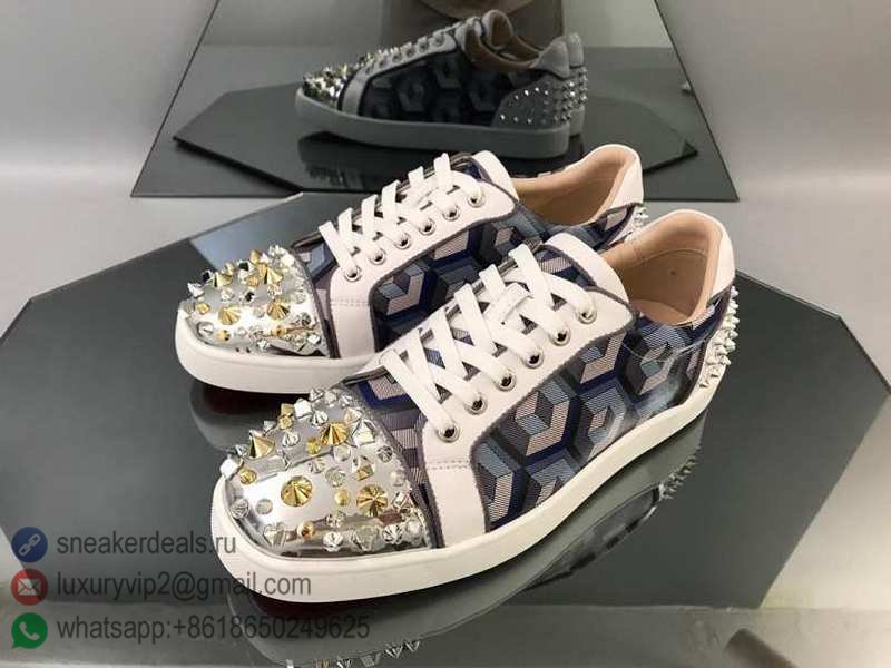 CHRISTIAN LOUBOUTIN UNISEX SNEAKERS BLUE STUDED D8010300
